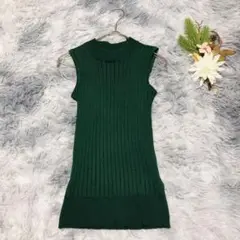 mocoro モコロ (M) ノースリーブニットトップス リブ編み レディース