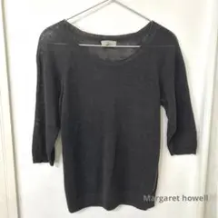 9/3取下げ最終　マーガレットハウエルグレーリネントップス　麻Tシャツ