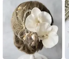 シルク風花飾り ヘッドドレス