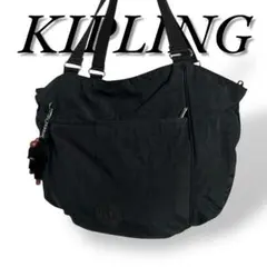 良品　KIPLING　250　トートバッグ　ワンショルダー　キャンバス　ブラック