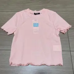 バイラビット　テキスト刺しゅう　Tシャツ　ピンク