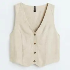 H&M リネンブレンド　スーツベスト　リネンベスト　S