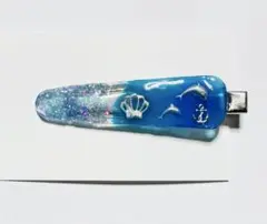 海モチーフ　バレッタ　ヘアクリップ