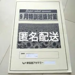 早稲田アカデミー中2特訓クラス選抜試験　英語対策プリント9月　解答付