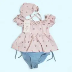 キッズ用セパレート水着 キャップ付き100cm