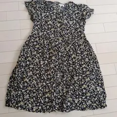 GLOBAL WORK 花柄 半袖ワンピース XXL