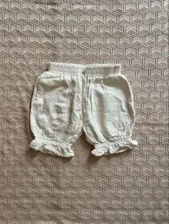 アイボリー フリル付きパンツ 80