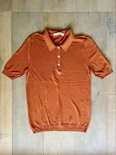 NORSE PROJECTS オレンジ 半袖ポロシャツ ボタン付き