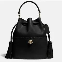 【新品未使用】コーチ 2way ショルダーバッグ ローラ バケットバッグ 黒