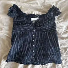 BRAND MELVILLE ネイビー ドット ノースリーブシャツ