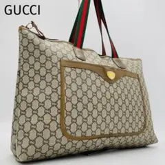 希少✨GUCCI 大容量 トートバッグ PVC シェリーライン GG柄 旅行