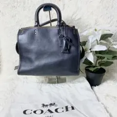 【美品】コーチ ローグ ショルダーバッグ 2way がま口 ブラック