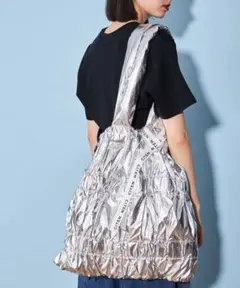 【美品】CITEN シャーリングトートバッグ　シルバー
