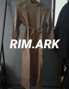 【美品】RIM.ARK サイドボタンワンピース　36サイズ　ブラウン