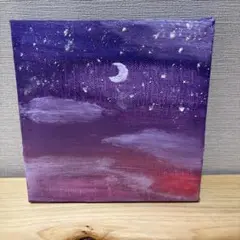 テクスチャーアート アクリル画 マジックアワー 夕暮れ 夕方