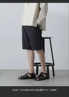 ナノユニバース　ブラック　ストレッチワイドイージーショートパンツ　サイズM