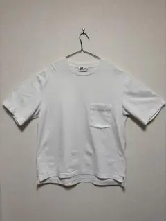 ユニクロ オーバーサイズTシャツ 白 XL ポケT メンズ