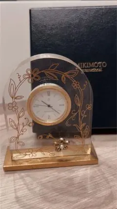 MIKIMOTO アーチ型置時計 花柄装飾