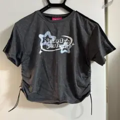 CHEERFUL BROTHERS グレー　ドロスト ロゴTシャツ 160