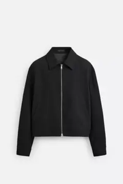 【新品未使用】ザラ ZARA ジップブルゾン クロップドジャケット ブラック M