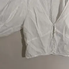新品未使用 / H&M リネン ホワイト パフスリーブ シャツ