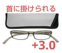 +3.0/首に掛けられる/シニアグラス/ネックリーダーズ/マットグレー/新品_