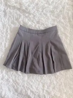 グレー プリーツスカート インナー付き