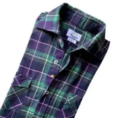 美品 GIANNETTO ホリゾンタルカラー チェックシャツ ジャンネット