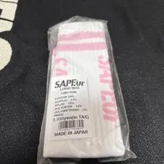 SAPEUR ピンク ロゴソックス