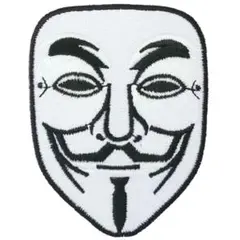 ワッペン アノニマス ハッカー集団 キャラクター アイロン アップリケ 送料無料