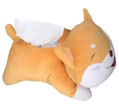 ティッシュボックス　カーペーパーボックス　犬　ぬいぐるみ　ティッシュケース