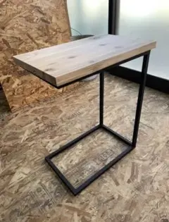杉無垢材 サイドテーブル アイアン脚 ハンドメイド