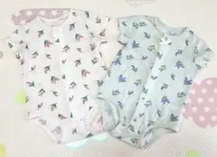 スズラン柄ロンパース　2枚セット　双子