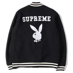 A845 美品/希少XL相当◎コラボ シュプリーム プレイボーイ スタジャン 黒 A845 美品/希少XL相当◎コラボ シュプリーム プレイボーイ
