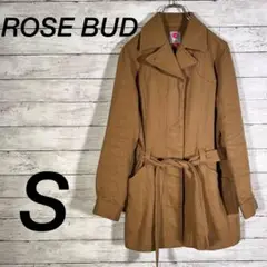 ROSE BUD ローズパッド ロングコート お洒落 腰紐 ブラウン 茶色 S