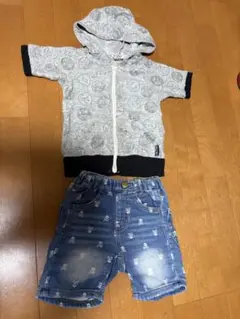 JUNK STORE 半袖パーカー　半ズボンセット　90サイズ
