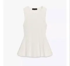 ZARA ケーブルニットペプラムトップス　S