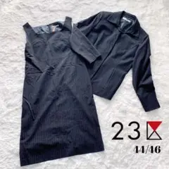 23区 希少 大きいサイズ 上44 下46 ストライプ ワンピース スーツ