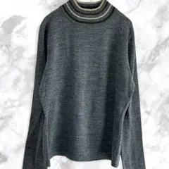 00's vintage esche　グレー リブ編み ニットセーター