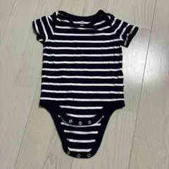baby GAP ネイビー/ホワイトストライプロンパース 3-6ヶ月
