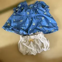 BRANSHES ブランシェス　ミモザトップスとフリルボトムスセット 80