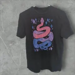 カラフルな蛇のグラフィックTシャツ