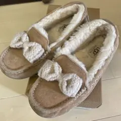 美品アグ UGG モカシン ニットリボン us5 22cm