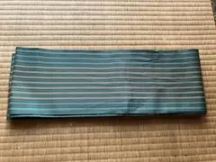 青緑色と金色のストライプ 角帯