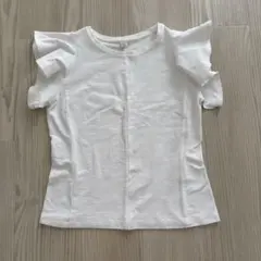 ユニクロ ラッフルスリーブTシャツ　Sサイズ