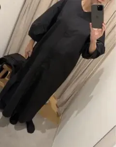 黒 長袖シャツワンピース　美品