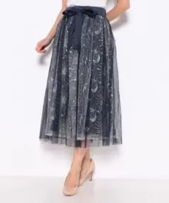 アクシーズファム ホロスコープ刺繍チュールスカート