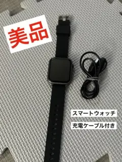 ⭐︎美品⭐︎ブラック スクエア型スマートウォッチ 本体 充電器付き