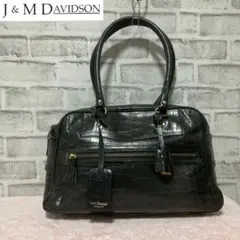 Ju0026M DAVIDSON ハンドバッグ vivi クロコ ブラック 高級 鍵付き