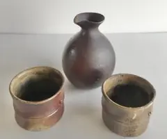 田*夫様 備前焼　備前宝瓶 原田陶月作　古美術 煎茶道具　 高さ5.7 口径8. 備前焼 壺 原田陶月氏作 [2Z-2406] | サークルワン商品情報